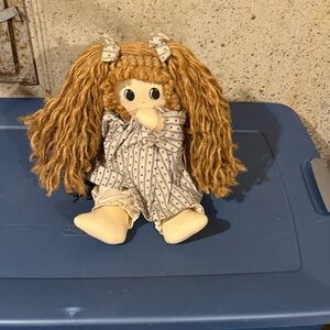 Adorable Mop Doll with Long Brown Hair hand made